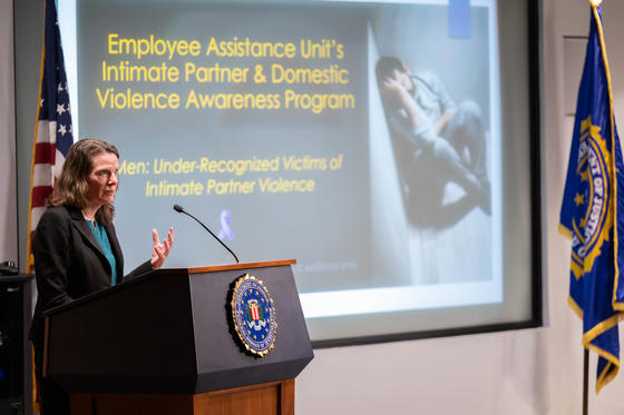 Denise Hines presents at the FBI